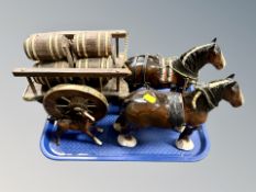 Two Beswick shire horses,