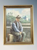Danish school : Portrait of a gentleman smoking a pipe, oil on canvas,
