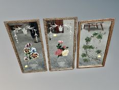 Three antique painted mirrors