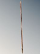 A 19th century New Zealand Maori Taiaha fighting spear with polished lozenge shaped shaft and broad