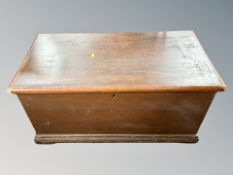 A Victorian stained pine blanket box,