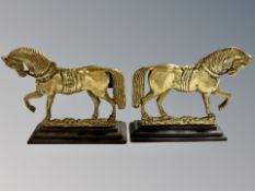 A pair of brass 19th century horse door stops,