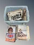 A quantity of antique and later postcards