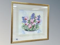 Margaret Adamson : Still life flowers in a pot, watercolour,
