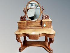 A Victorian mahogany Duchess style mirror backed dressing table,