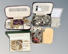 A collection of costume jewellery, bracelets, locket on chain etc.