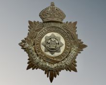 A Victorian helmet plate the Cheshire Regiment