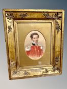 Early 19th century British School : A half length portrait of a young officer, watercolour,