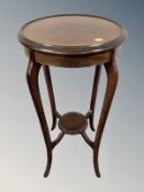 An Edwardian mahogany two tier plant stand height 82 cm