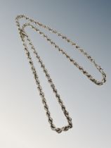 A silver rope twist necklace, length 61 cm CONDITION REPORT: 16.