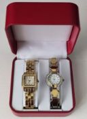 Two lady's boxed cocktail watches (af)