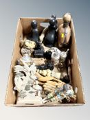 A box of German pottery steins,