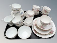 A Colclough part tea set and a Windsor Cornflour part tea set