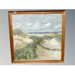 Danish School : View across dunes, oil on canvas,