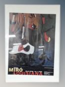 A Danish Joan Miro gallery poster in frame overall 101 cm x 70 m