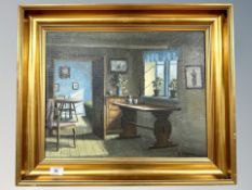 R Hdfgnen : view through a door, oil on canvas,