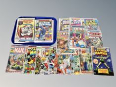 Approximately 40 Marvel comics including Captain Marvel issue 1 12¢ cover,