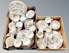 Two boxes of Johnson Brothers tea and dinner ware