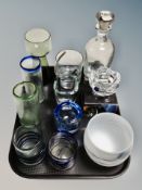 A group of Danish glass ware, vases, boxed Copenhagen bowl,