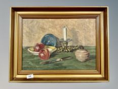Alf Hartigh : still life with fruit, oil on canvas,