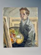 Danish School : self portrait of an artist, oil on canvas,