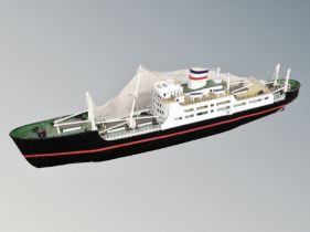 A model passenger ship,