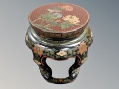 A Chinese lacquered pedestal,