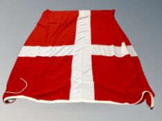 A large Danish flag