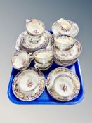 Approximately thirty seven pieces of Victorian floral decorated tea china