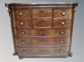 A Victorian mahogany chest of seven drawers,