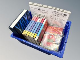 A collection of Harry Potter books inlcuding Early Young Wizard copy with errors and later