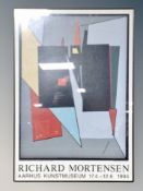 A Richard Mortensen gallery poster in frame,