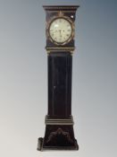 A Scandinavian painted and gilt longcase clock with pendulum and weights