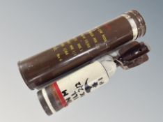 A British 1960's 2'' illuminating mortar bomb in original packing tube