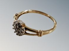 A 9ct gold diamond cluster ring