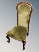A Victorian rosewood high-backed salon chair