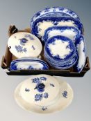 A quantity of 19th century blue and white dinner porcelain