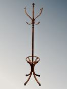 A Bentwood beech hat and coat stand