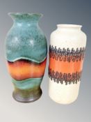 Two West German glazed vases,