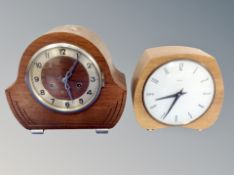 An Art Deco Smiths mantel clock and one other