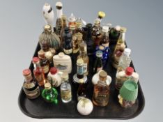 A collection of alcohol miniatures including Glavya,