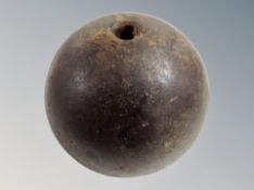 An antique cannon ball,