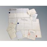 A collection of 19th century and later indentures, legal documents,