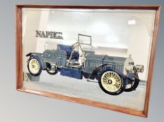 A picture mirror depicting a Napier automobile,
