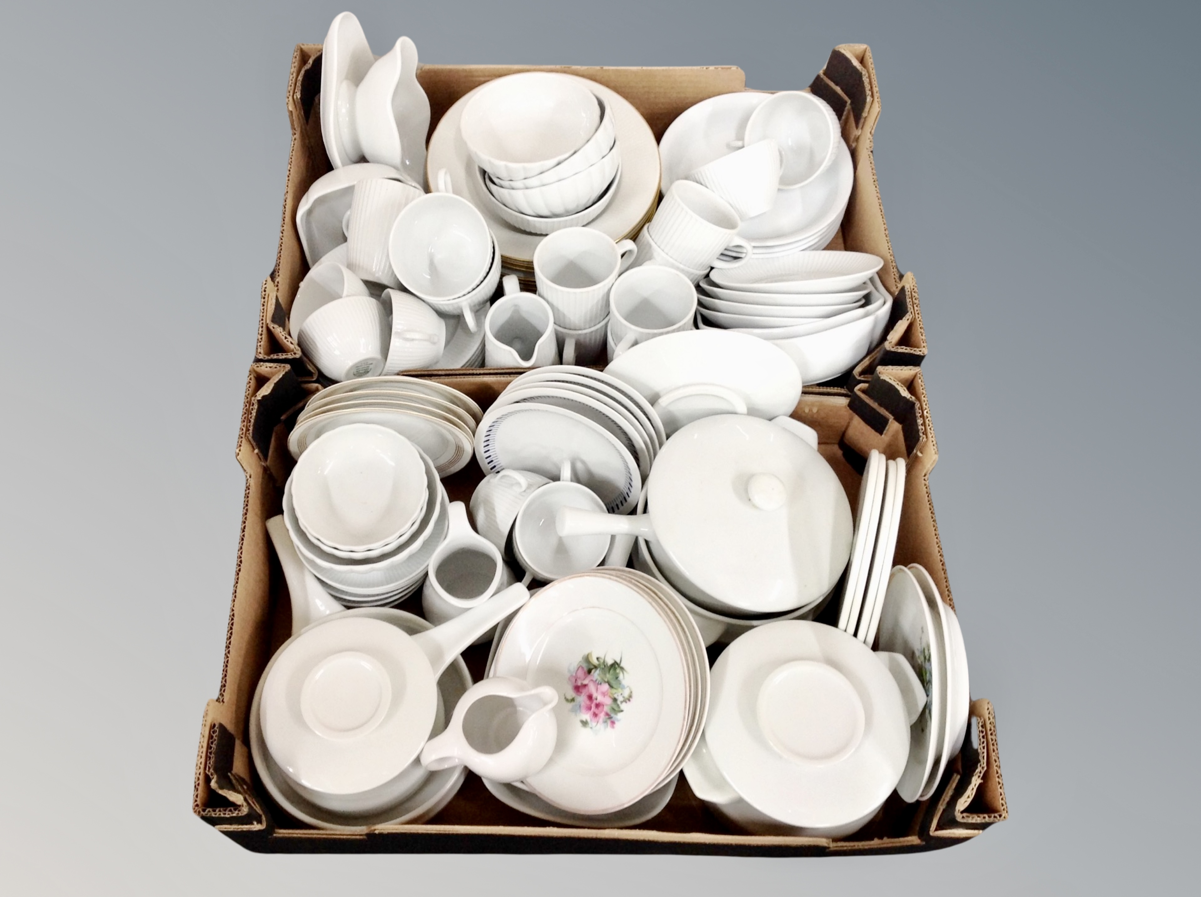 A collection of French Pillivuyt tea and dinner porcelain