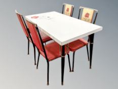 A 1960's Italian melamine dining table, length 120 cm,