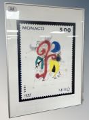 A colour print after Joan Miro 58 cm x 38 cm