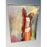 A L Gothche : Abstract shapes, oil on canvas,