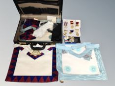 A briefcase of Masonic regalia,