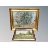 Continental School : A rural homestead, oil on canvas,